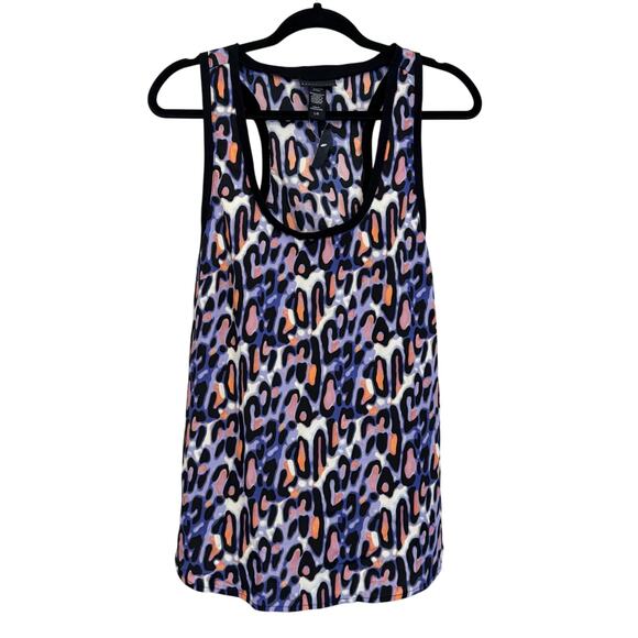 Apostrophe Tank Top Womens L Multi Leopard Animal Print Racerback Summer Casual - Picture 1 of 6
